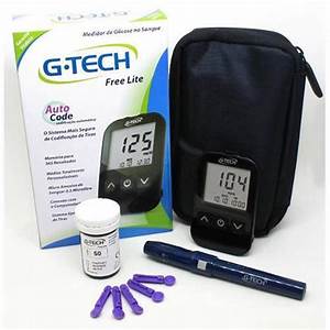 Kit Medidor Glicose Glicemia G-tech Lite Smart + 100 Lanceta